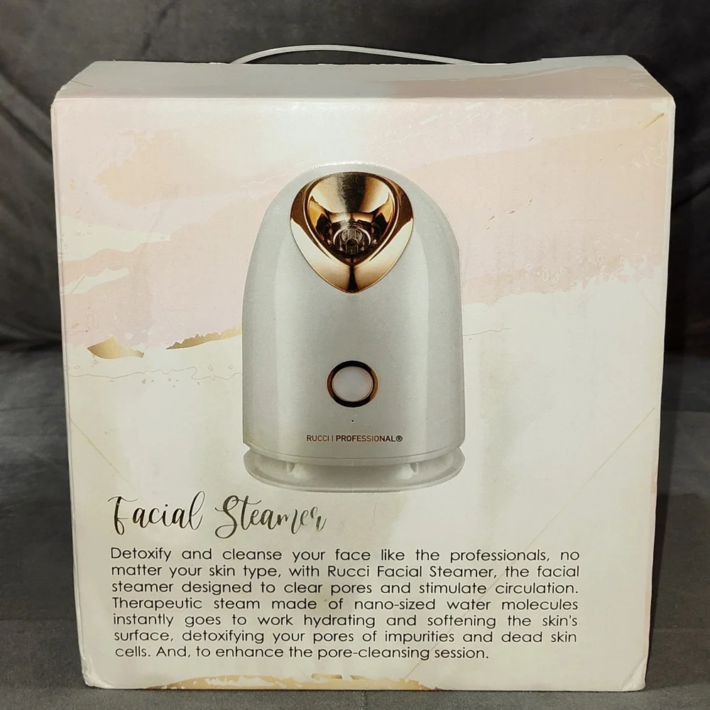 NEW RUCCI PROFESSIONAL FACIAL STEAMER WITH WATER TANK IN BOX FOR ALL SKIN TYPES
